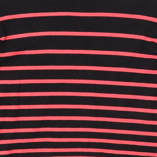 NEXT Womens Red Round Neck Striped Viscose Pullover Jumper Size 8