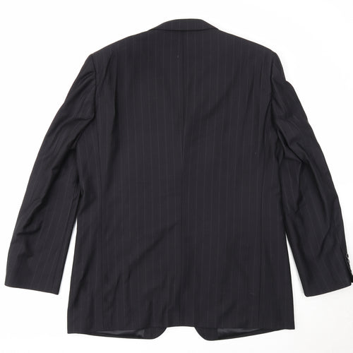 Daniel Grahame Mens Black Striped Polyester Jacket Suit Jacket Size 42 Regular