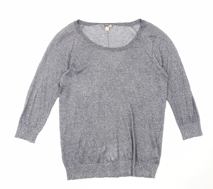 Gap Womens Blue Boat Neck Cotton Pullover Jumper Size M