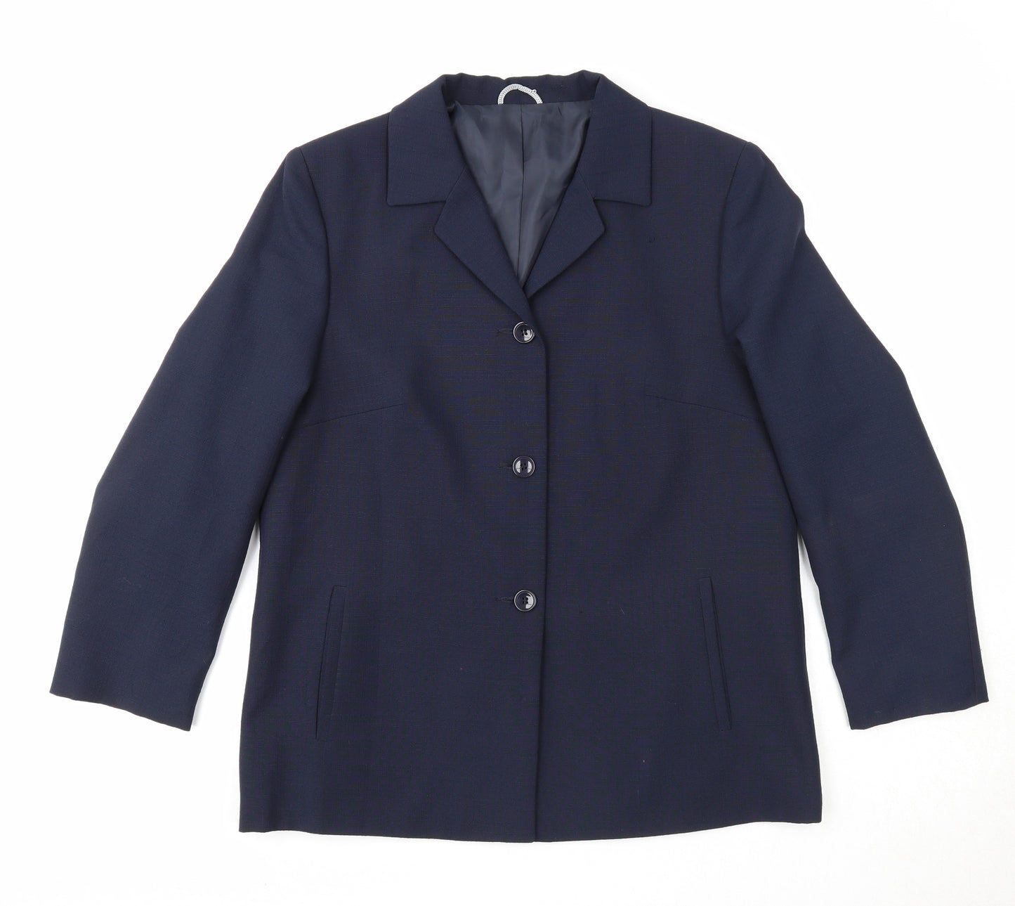 Brandtex Womens Blue Jacket Blazer Size 12 Button