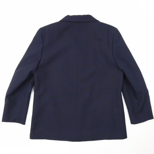 Brandtex Womens Blue Jacket Blazer Size 12 Button
