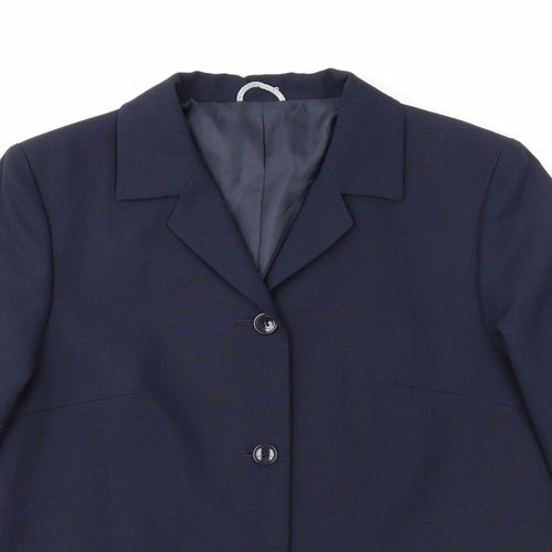 Brandtex Womens Blue Jacket Blazer Size 12 Button