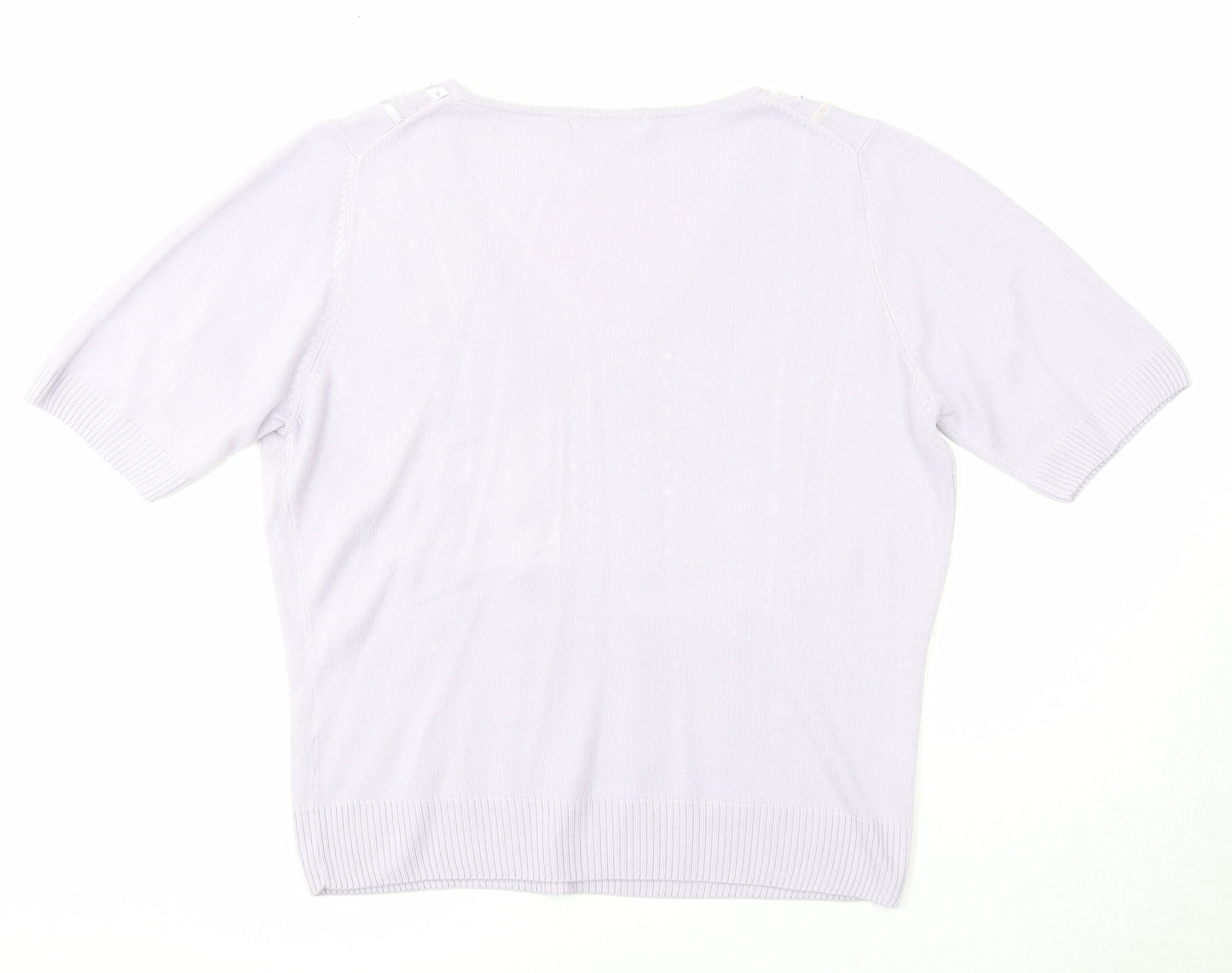 Marks and Spencer Womens Purple V-Neck Acrylic Pullover Jumper Size 16