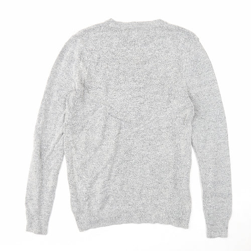 Burton Mens Grey Round Neck Acrylic Pullover Jumper Size S Long Sleeve