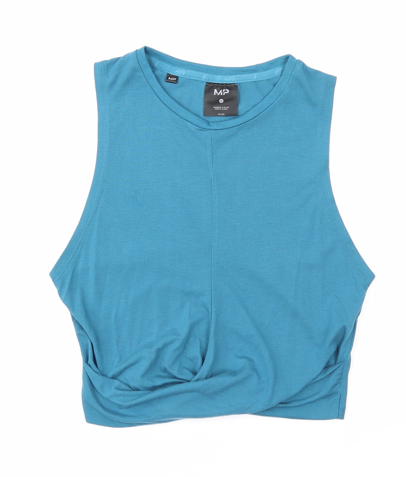 MP Womens Blue Polyester Cropped Tank Size M Round Neck