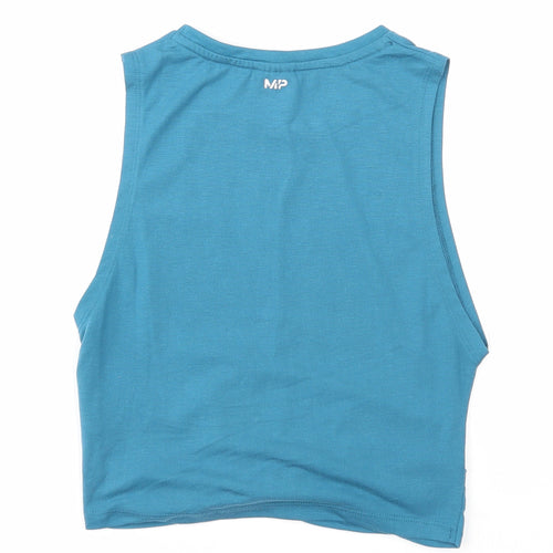 MP Womens Blue Polyester Cropped Tank Size M Round Neck