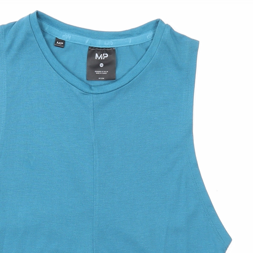 MP Womens Blue Polyester Cropped Tank Size M Round Neck