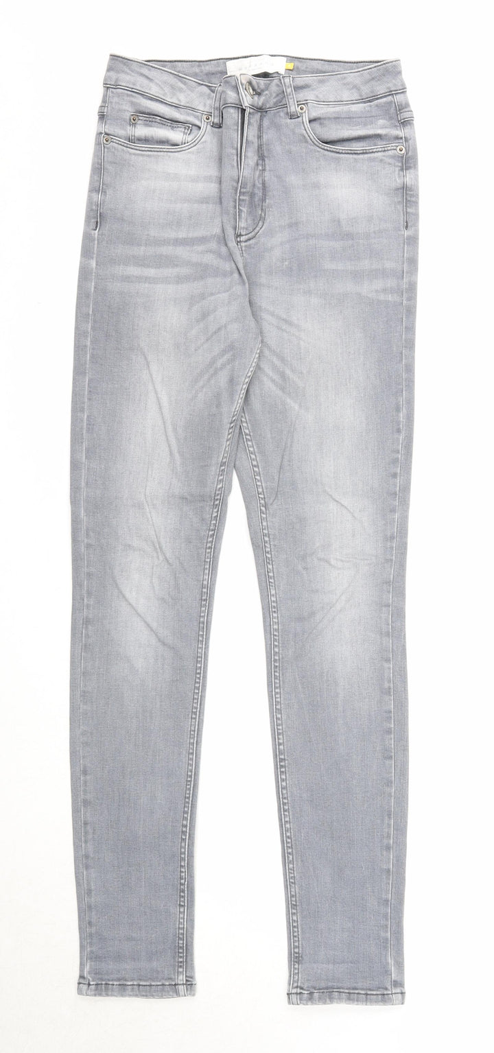John Lewis Womens Grey Cotton Skinny Jeans Size 10 Regular Zip