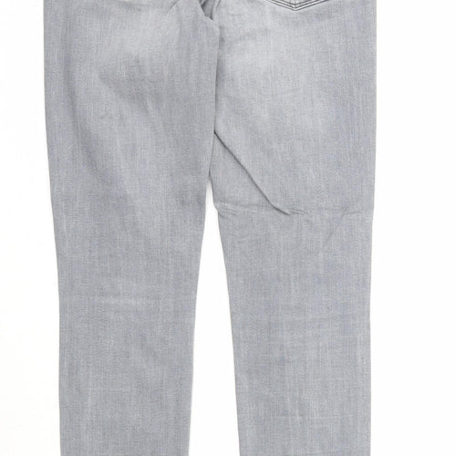 John Lewis Womens Grey Cotton Skinny Jeans Size 10 Regular Zip