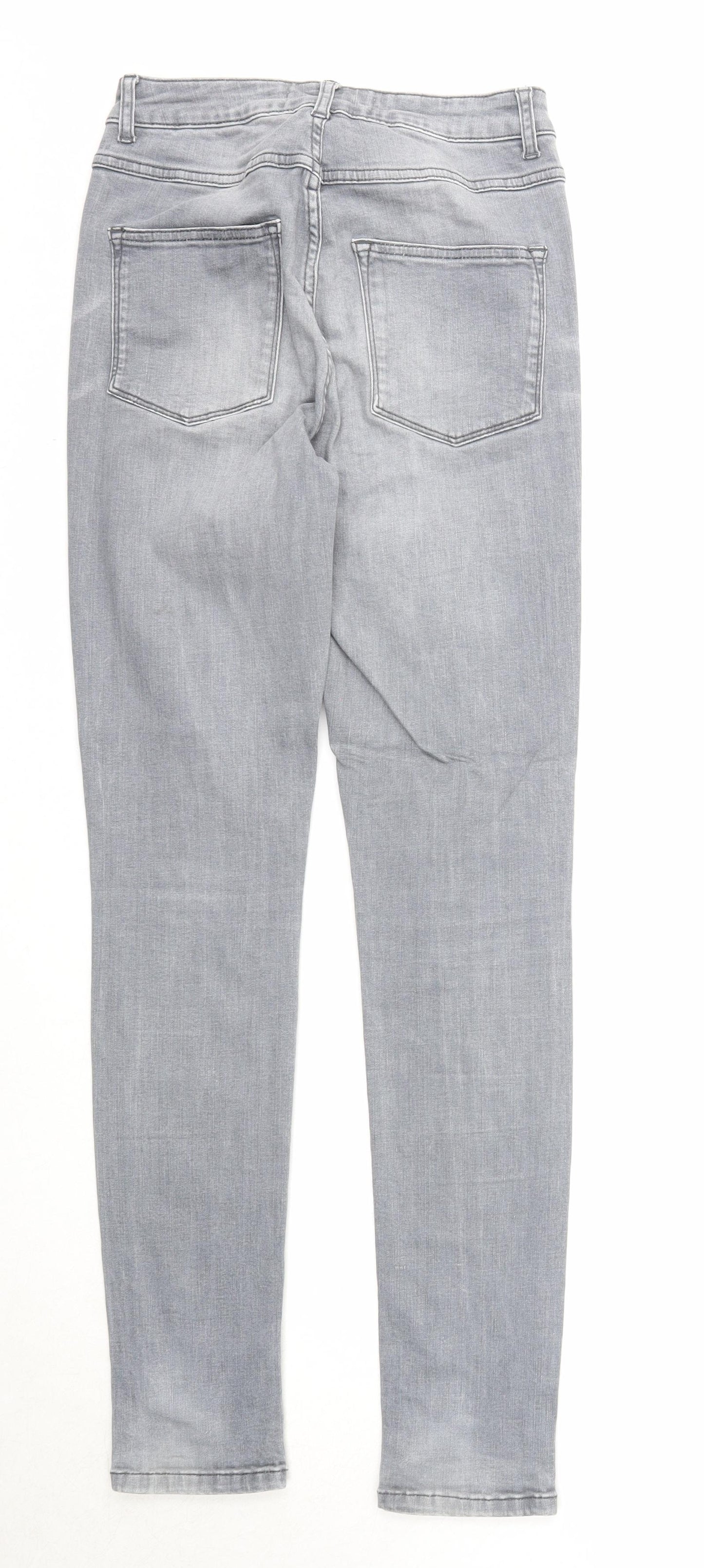 John Lewis Womens Grey Cotton Skinny Jeans Size 10 Regular Zip