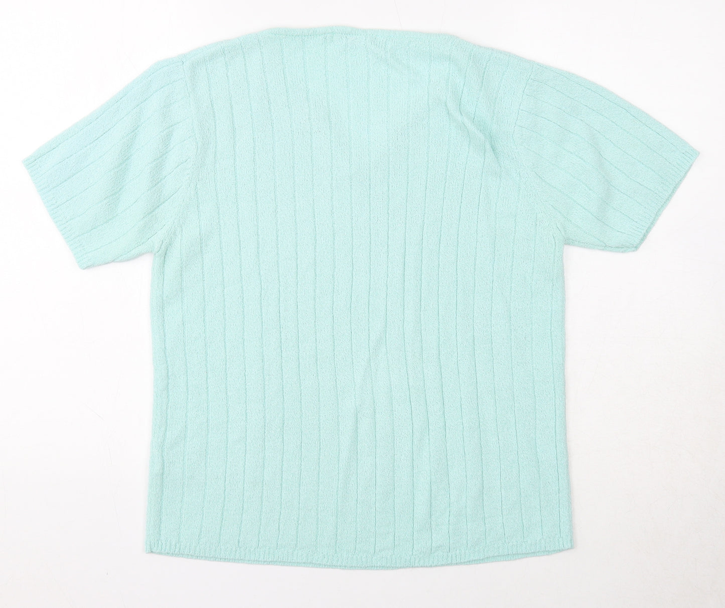 Berkertex Womens Blue V-Neck Acrylic Pullover Jumper Size 10 - Size 10-12