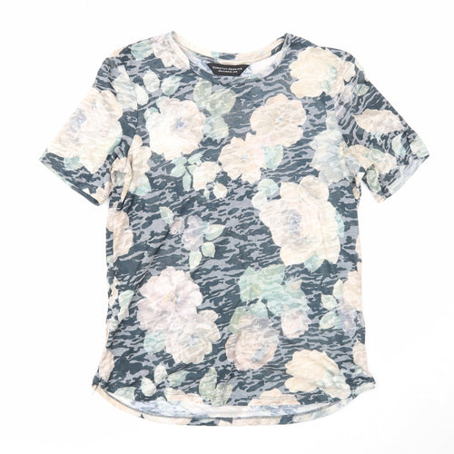 Dorothy Perkins Womens Multicoloured Geometric Polyester Basic T-Shirt Size 10 Round Neck