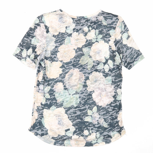 Dorothy Perkins Womens Multicoloured Geometric Polyester Basic T-Shirt Size 10 Round Neck