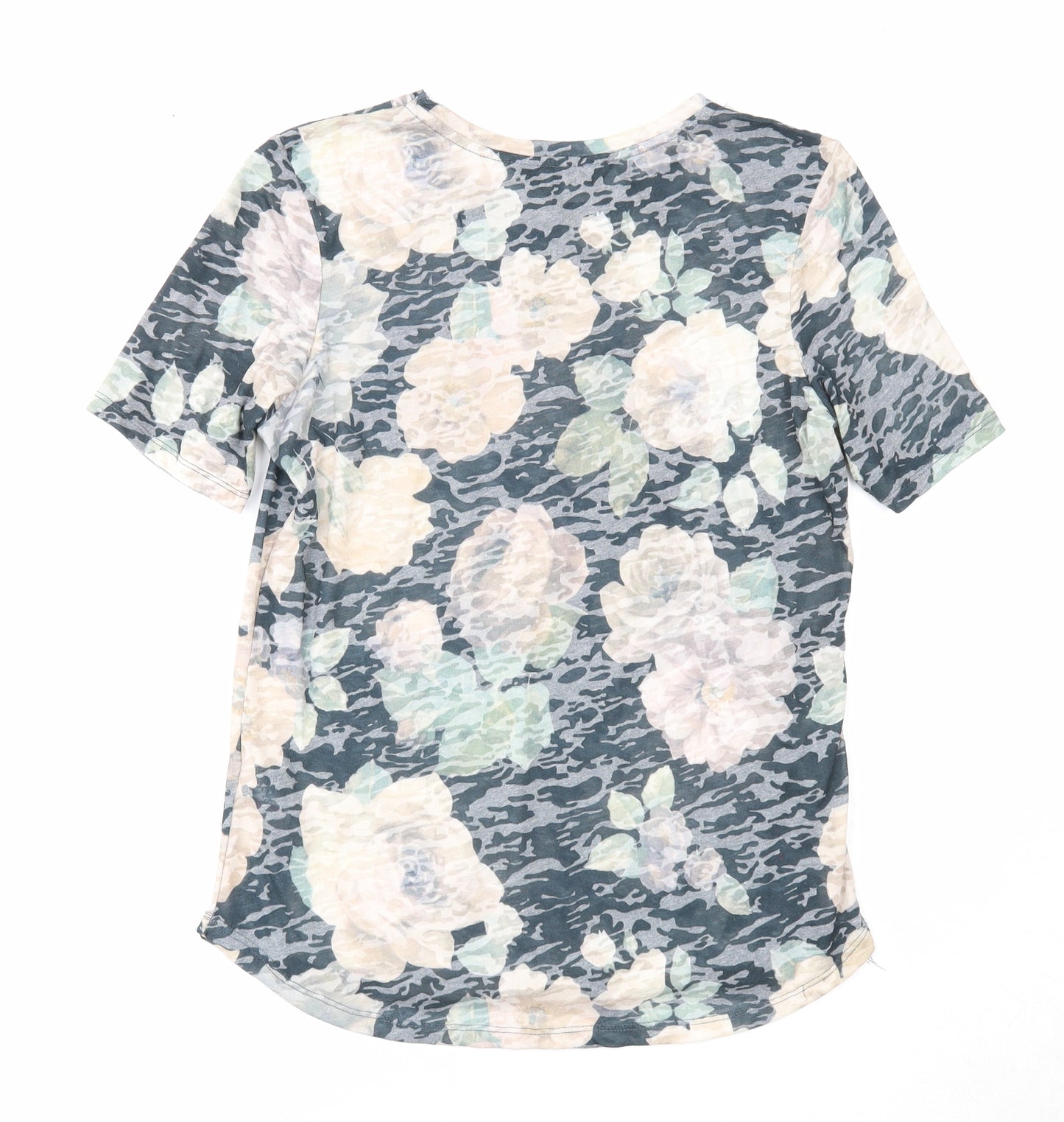Dorothy Perkins Womens Multicoloured Geometric Polyester Basic T-Shirt Size 10 Round Neck