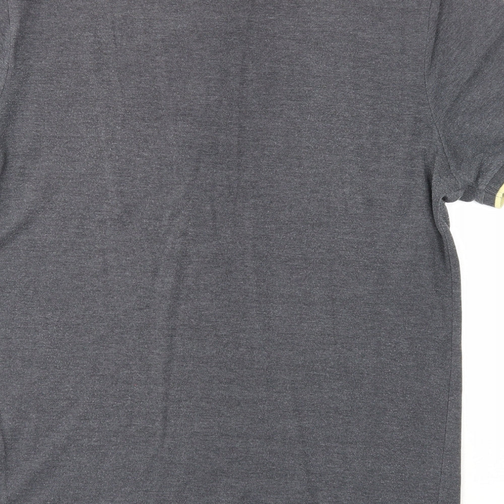 Threadbare Mens Grey Cotton Polo Size L Collared Button