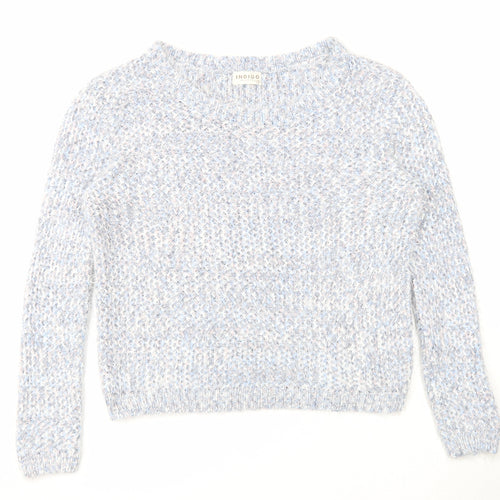 Marks and Spencer Womens Multicoloured Round Neck Acrylic Pullover Jumper Size 12