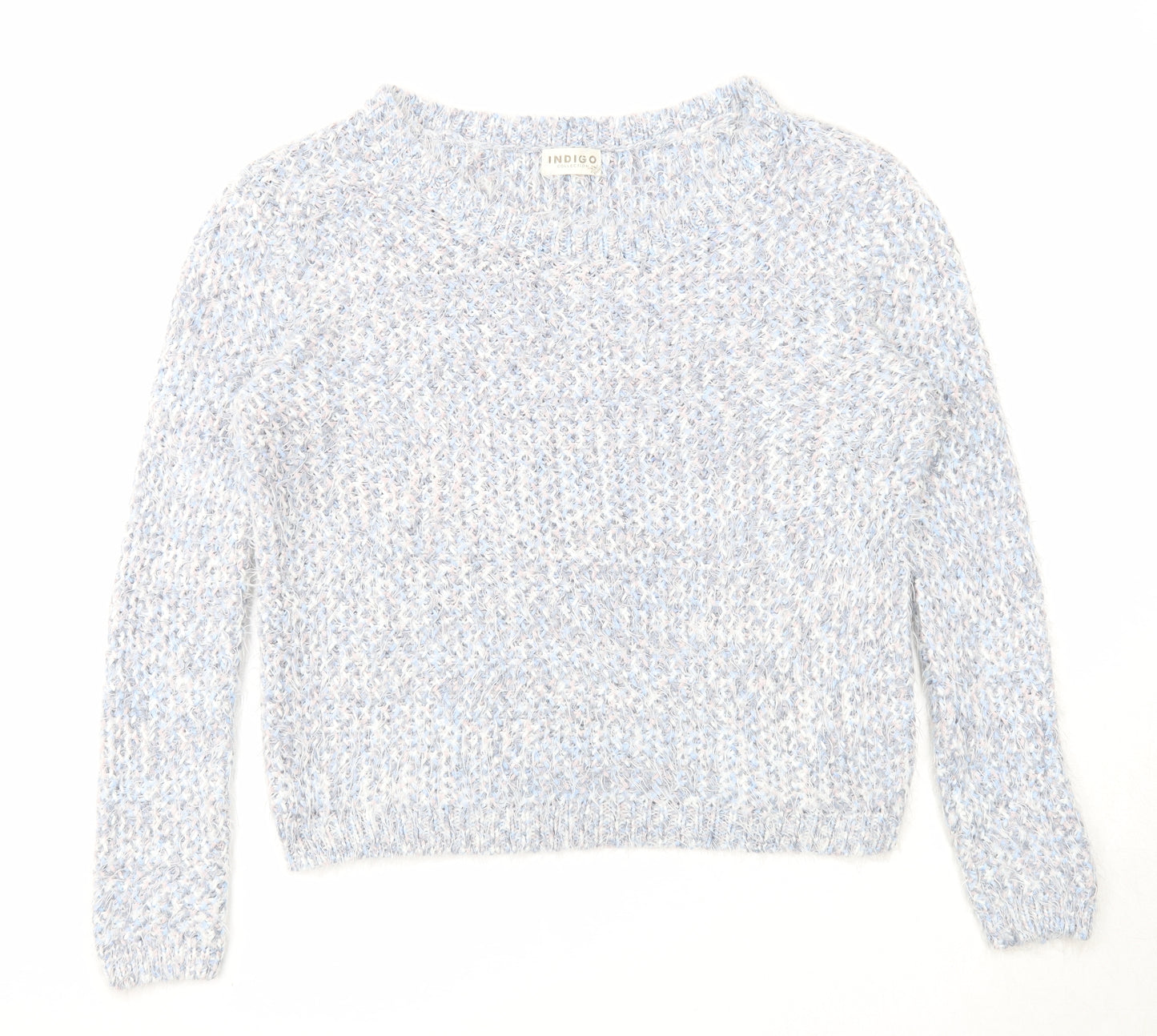 Marks and Spencer Womens Multicoloured Round Neck Acrylic Pullover Jumper Size 12