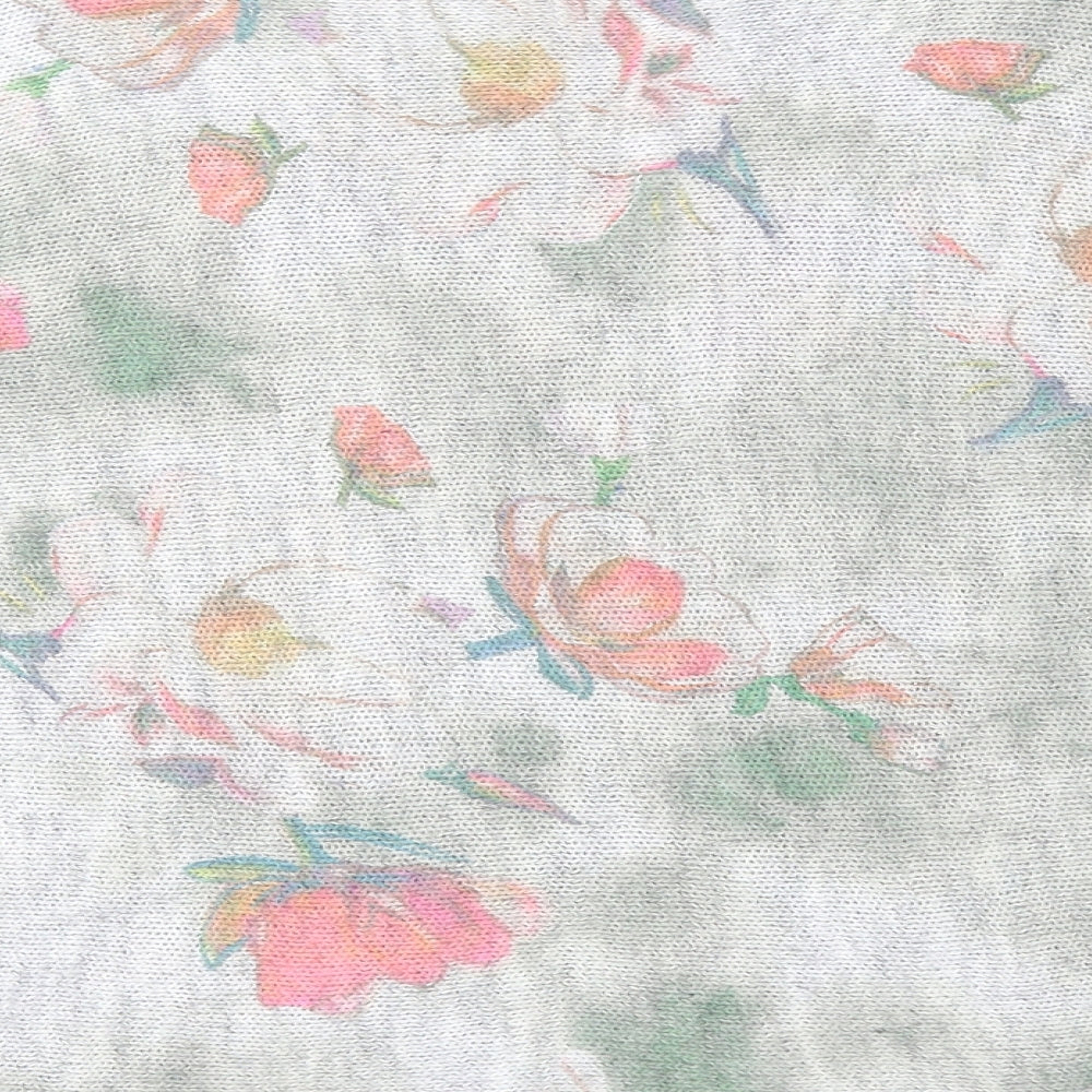 Luisa Ricci Womens Green Round Neck Floral Acrylic Pullover Jumper Size L