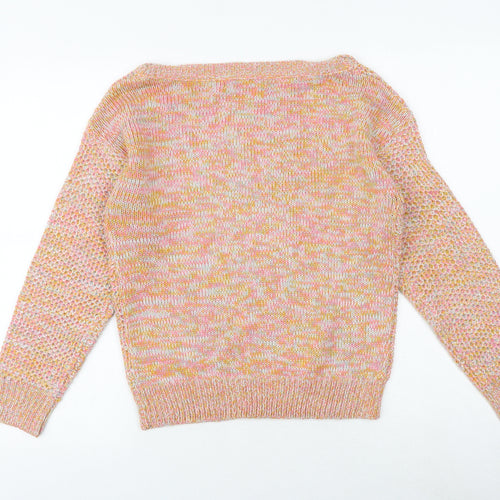 Studio Womens Multicoloured Boat Neck Acrylic Pullover Jumper Size 8