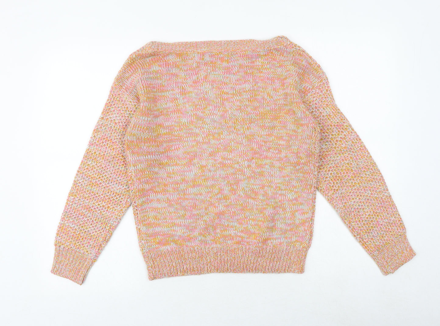 Studio Womens Multicoloured Boat Neck Acrylic Pullover Jumper Size 8