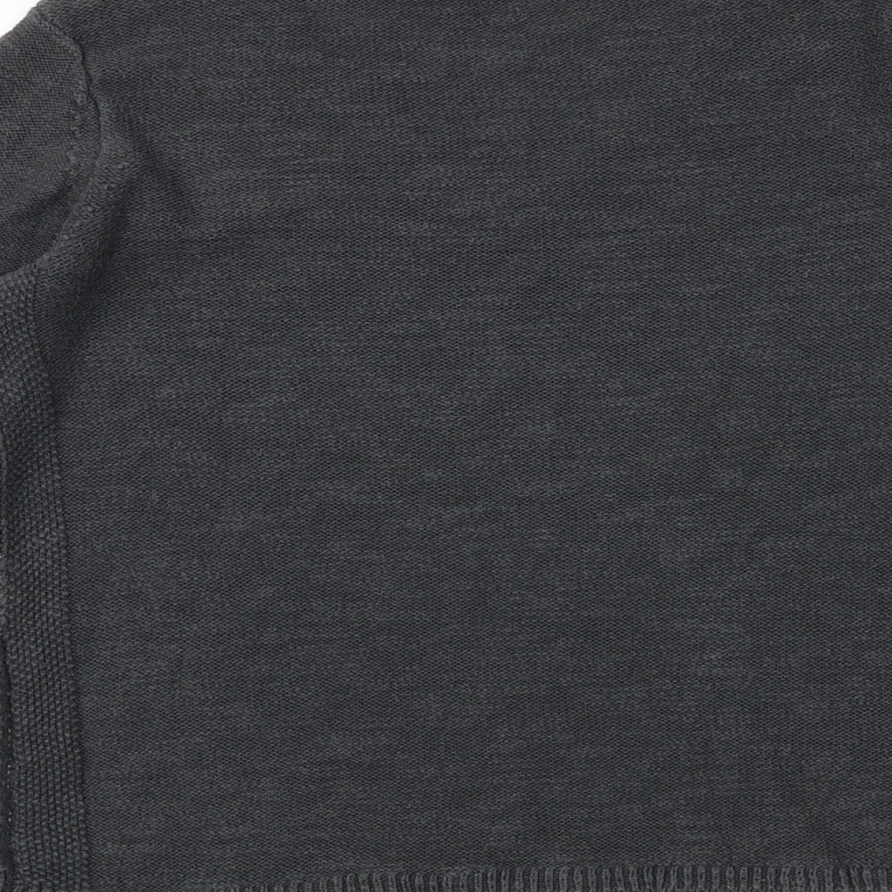 Fat Face Womens Grey V-Neck Cotton Pullover Jumper Size 10 - Double Layer