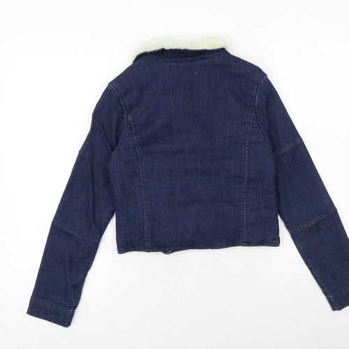 7 For All Mankind Girls Blue Jacket Size M Zip