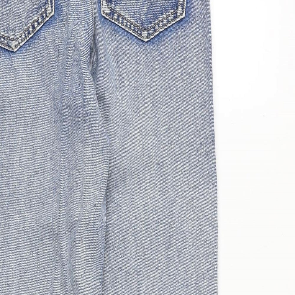 The Rockin Rev Womens Blue Cotton Straight Jeans Size 8 Regular Zip