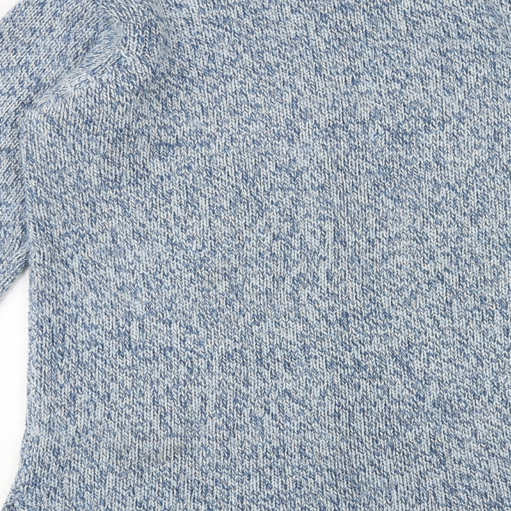 Daxon Womens Blue V-Neck Acrylic Pullover Jumper Size 14