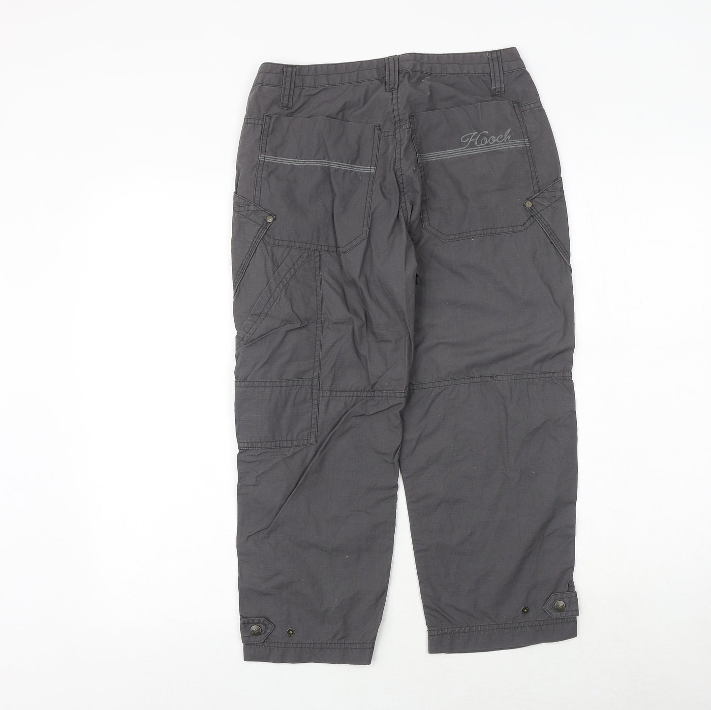 HOOCH Girls Grey 100% Cotton Cargo Trousers Size 13 Years Regular Zip