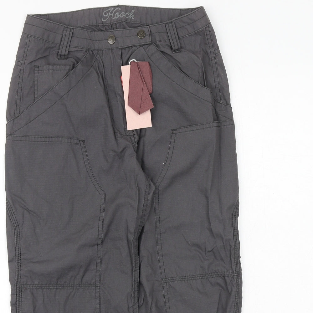 HOOCH Girls Grey 100% Cotton Cargo Trousers Size 13 Years Regular Zip