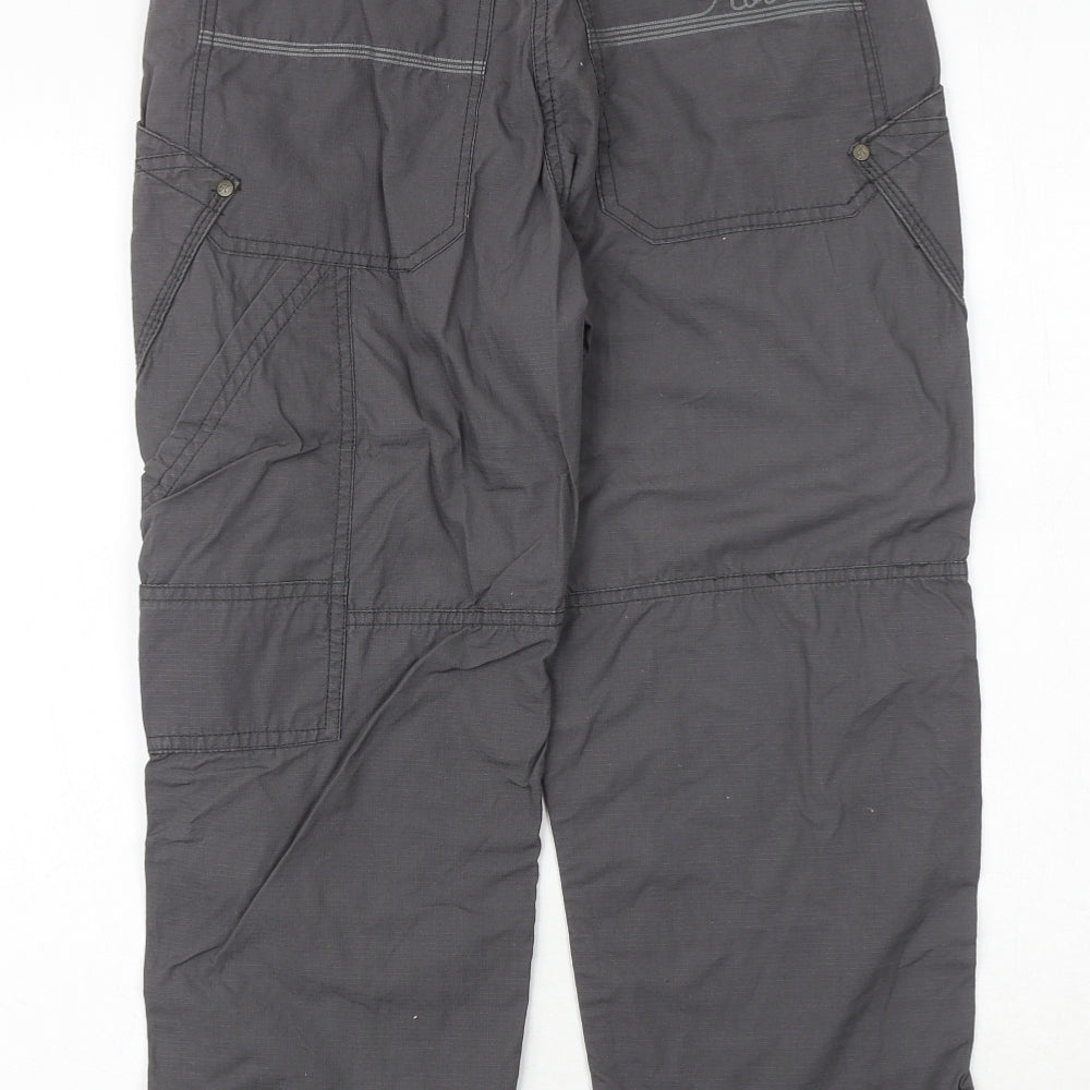 HOOCH Girls Grey 100% Cotton Cargo Trousers Size 13 Years Regular Zip