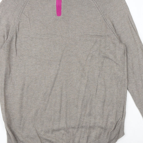 Marks and Spencer Womens Grey Boat Neck Viscose Pullover Jumper Size 10