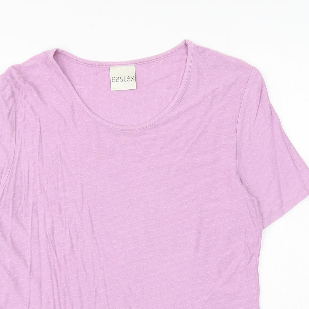 Eastex Womens Purple Viscose Basic T-Shirt Size 10 Round Neck