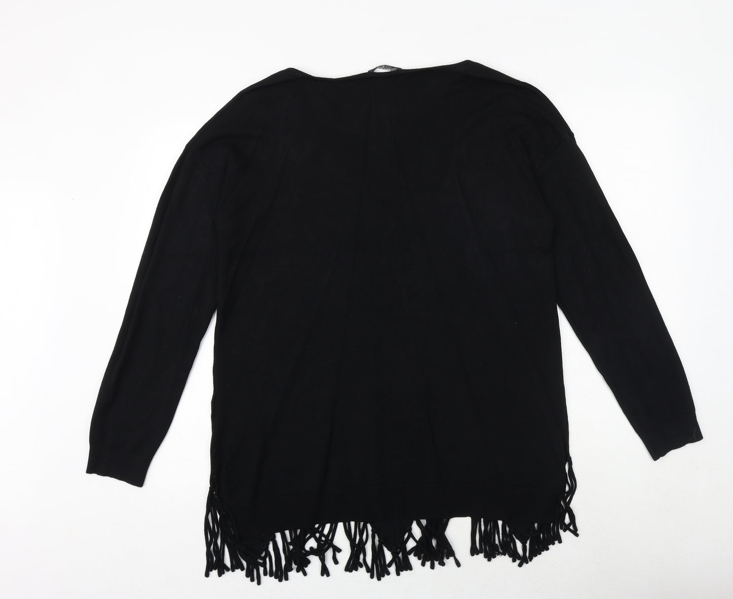 South Womens Black V-Neck Viscose Pullover Jumper Size 14