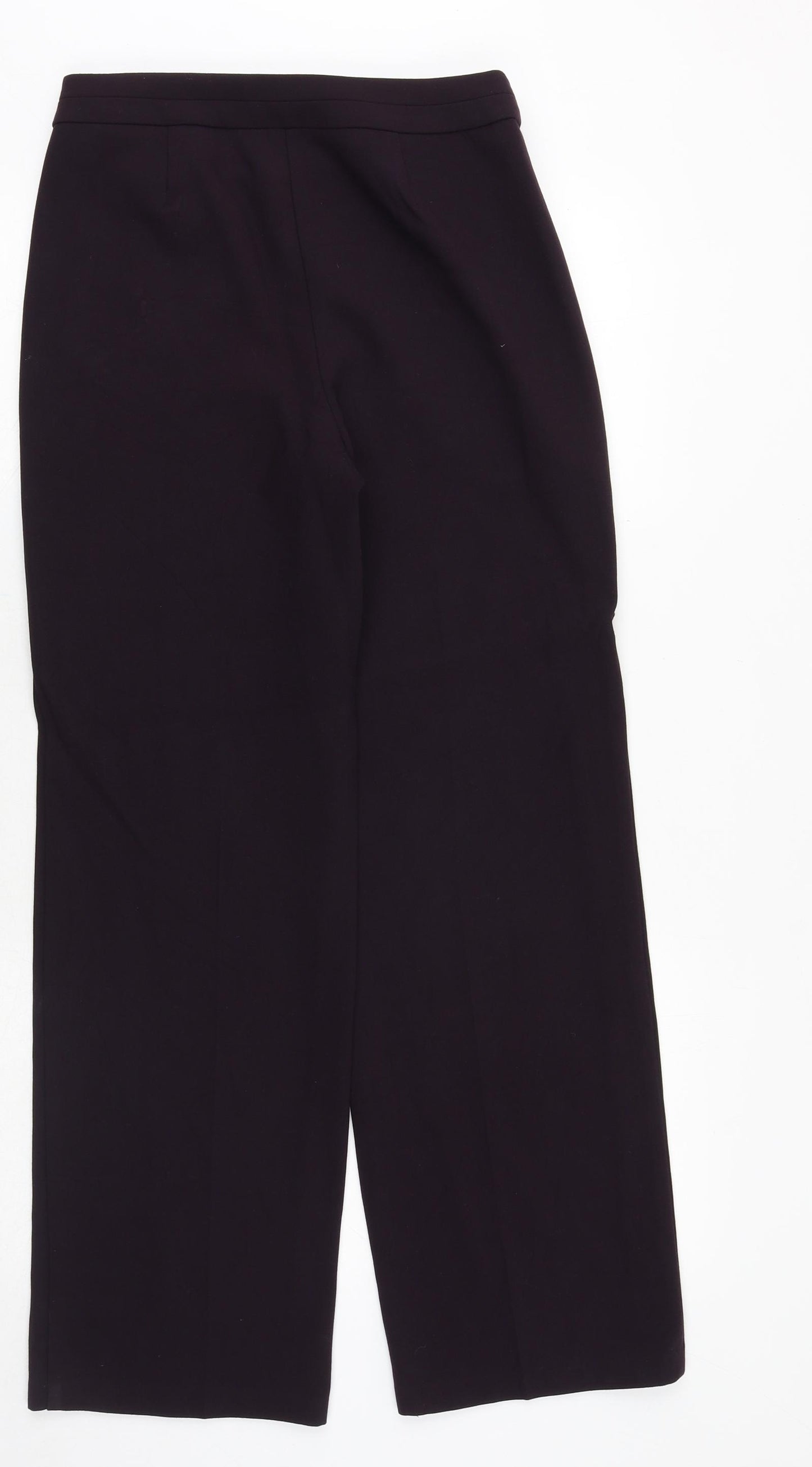 Marks and Spencer Womens Purple Polyester Trousers Size 8 Regular Zip
