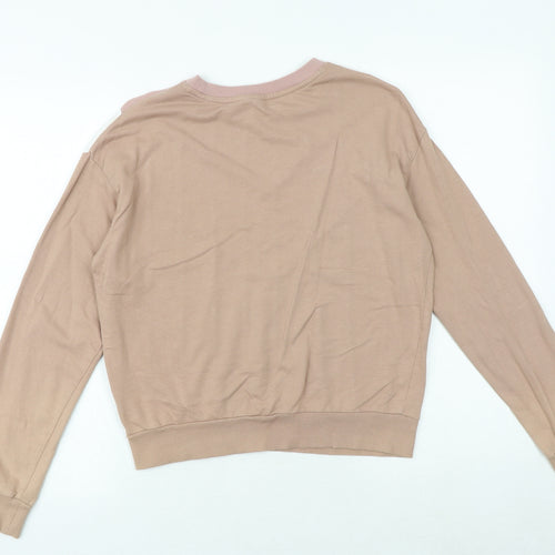 H&M Womens Pink Colourblock 100% Cotton Pullover Sweatshirt Size S Pullover