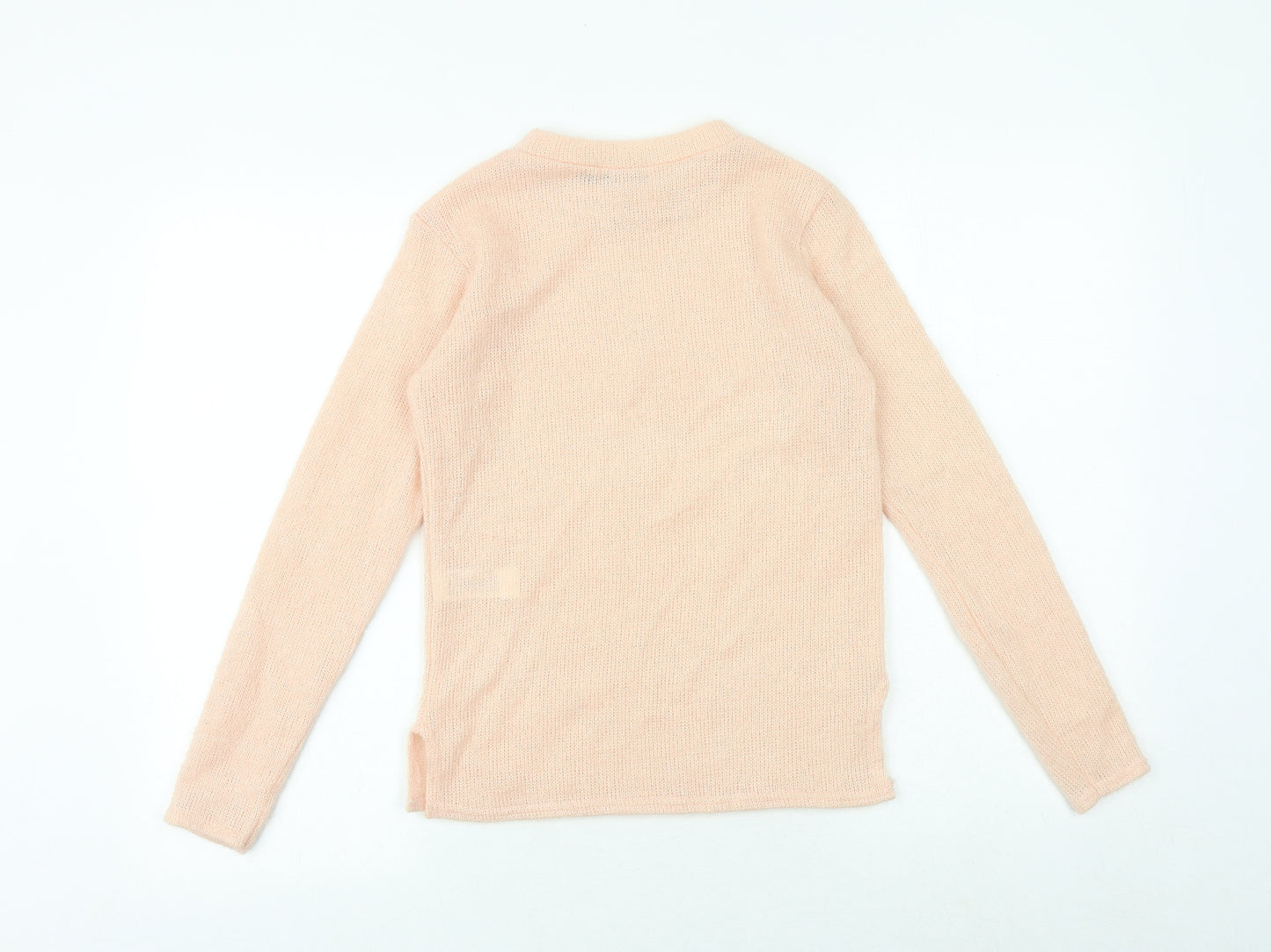 Boohoo Girls Pink Round Neck Acrylic Pullover Jumper Size 11-12 Years Pullover