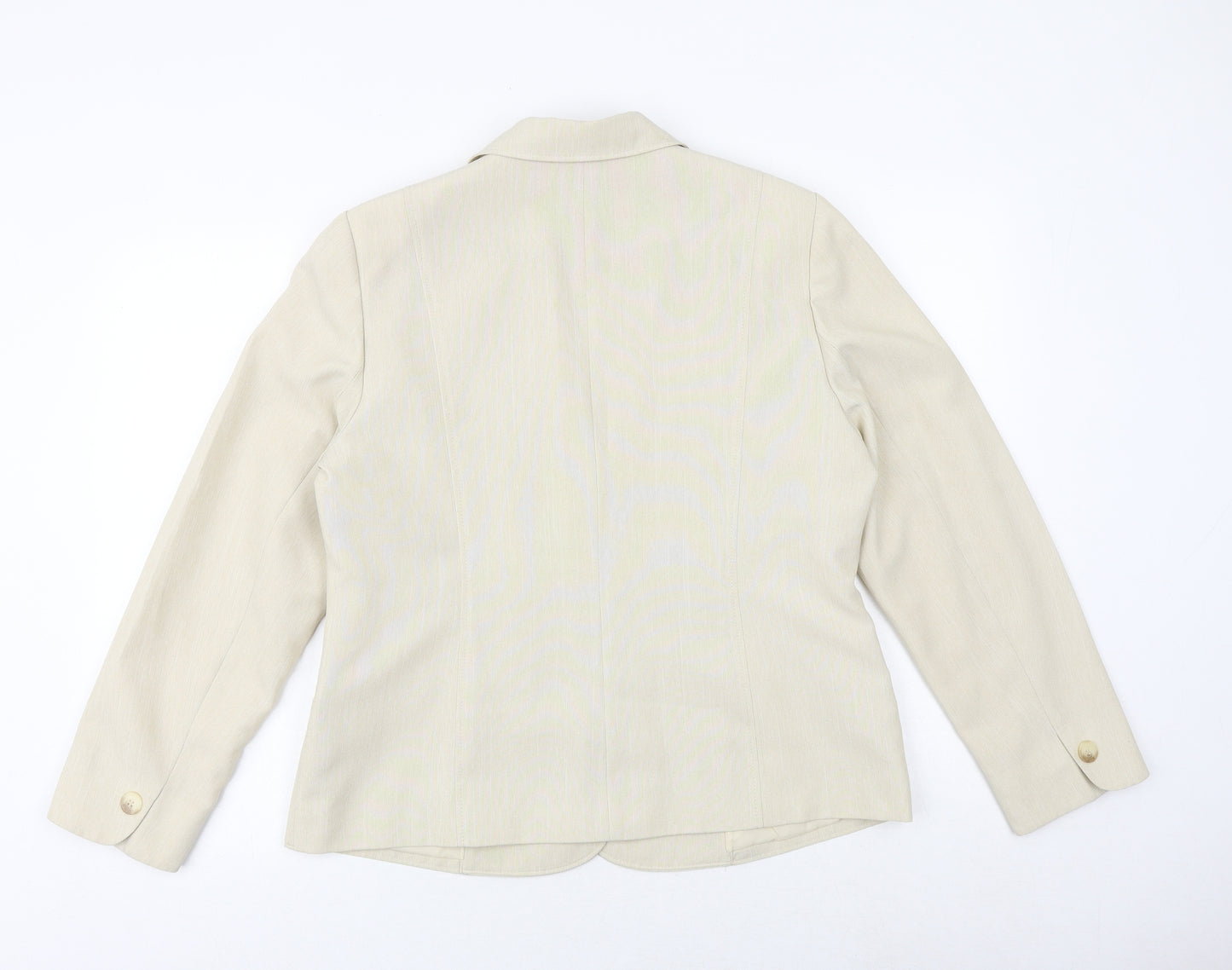 BHS Womens Beige Polyester Jacket Blazer Size 16