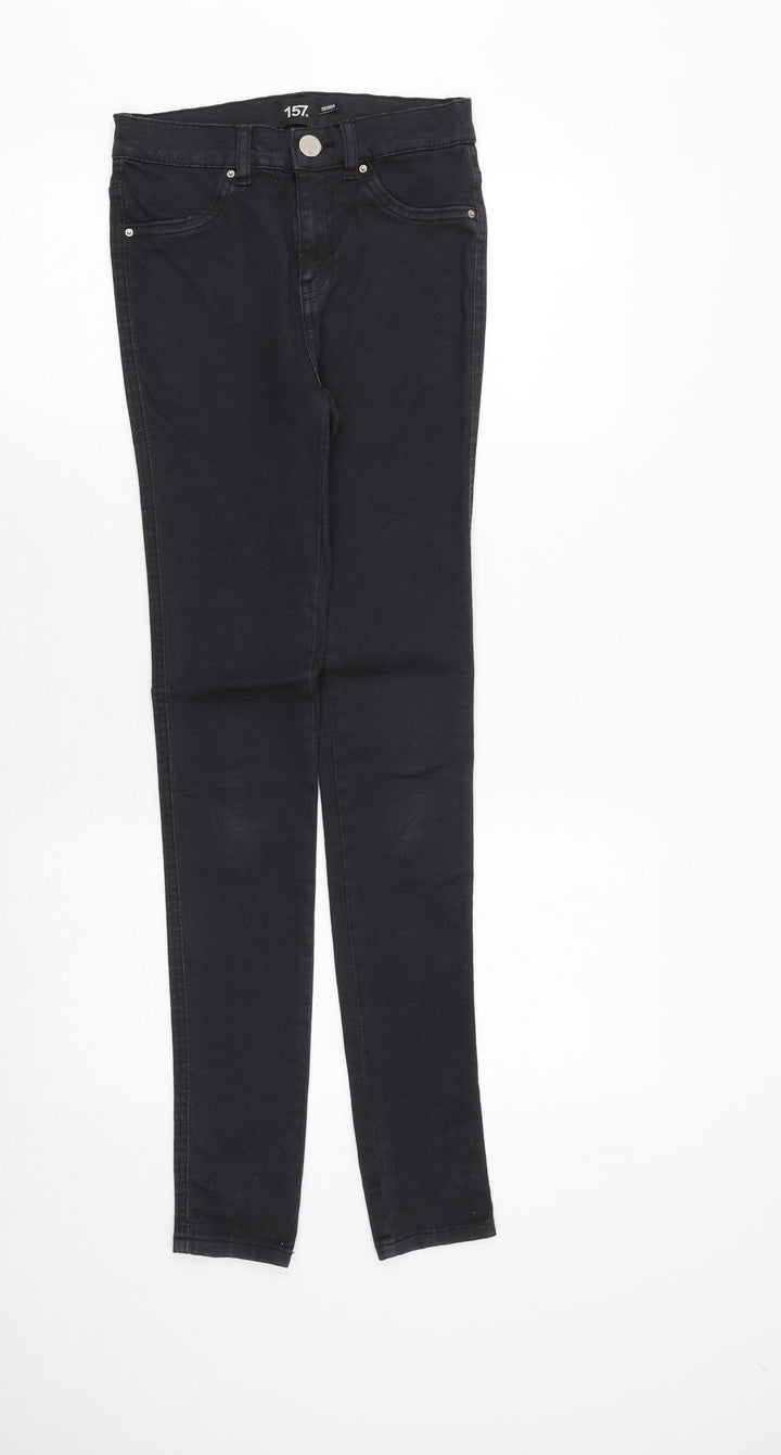 157 Womens Grey Cotton Skinny Jeans Size 25 in Slim Zip