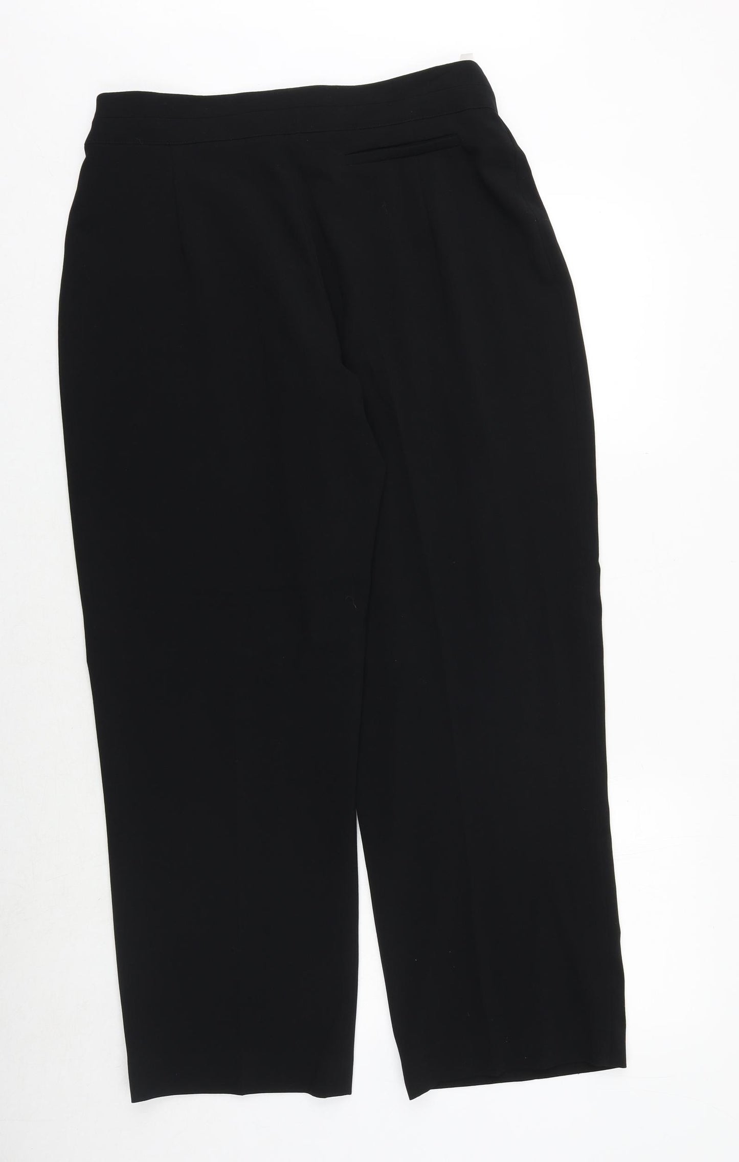 Eleganze Womens Black Viscose Trousers Size 14 Regular Zip