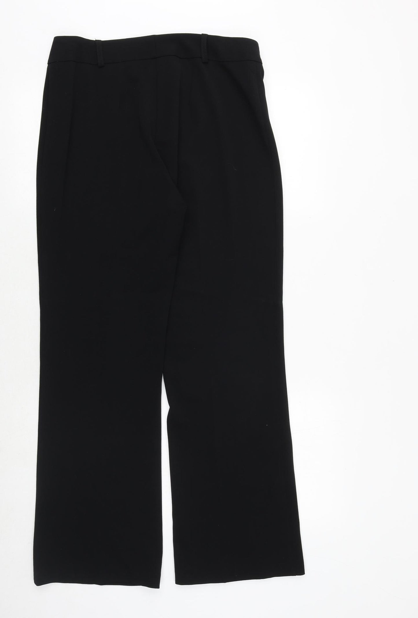M&Co Womens Black Polyester Dress Pants Trousers Size 12 Regular Zip