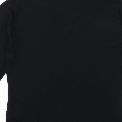 Claire Ashton Womens Black Viscose Basic Blouse Size 14 V-Neck