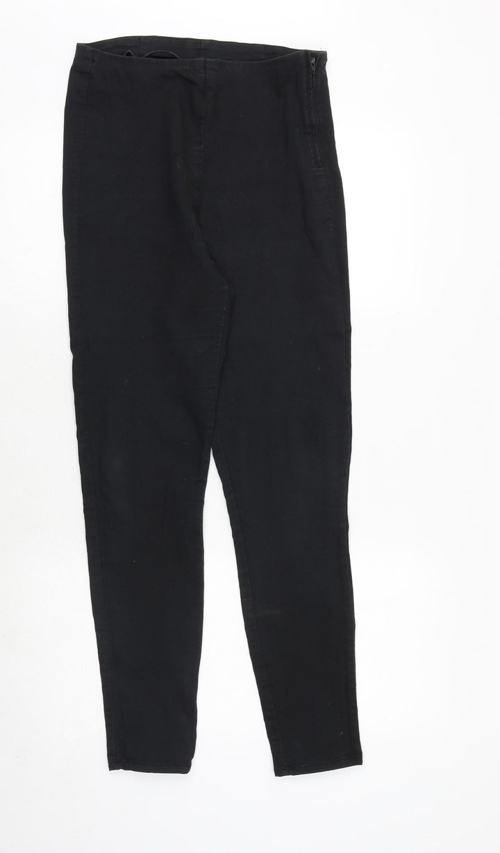 H&M Womens Grey Cotton Skinny Jeans Size 10 Regular Button