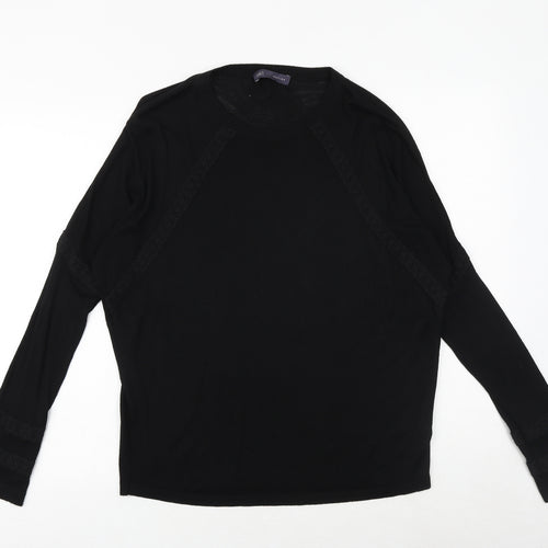 Marks and Spencer Womens Black V-Neck Viscose Pullover Jumper Size M