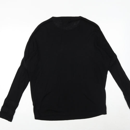 Marks and Spencer Womens Black V-Neck Viscose Pullover Jumper Size M
