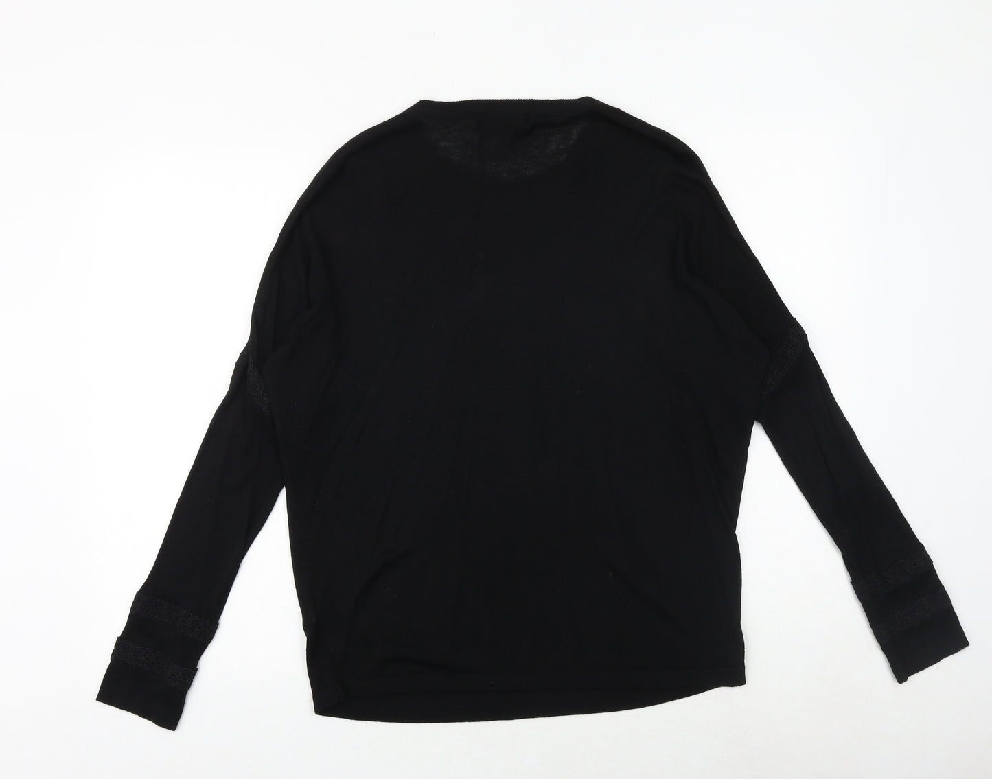 Marks and Spencer Womens Black V-Neck Viscose Pullover Jumper Size M