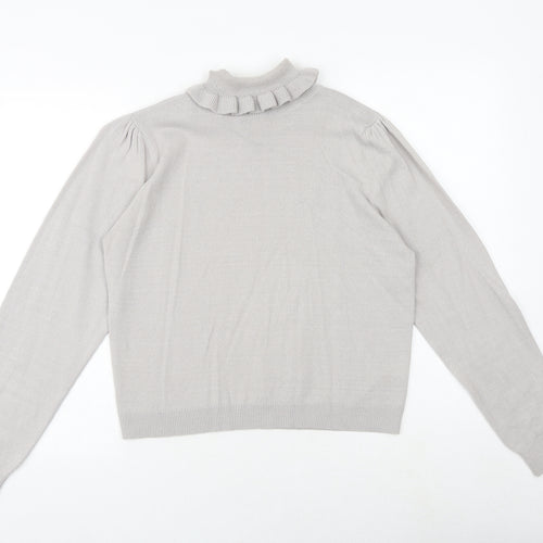 H&M Womens Grey Roll Neck Acrylic Pullover Jumper Size M