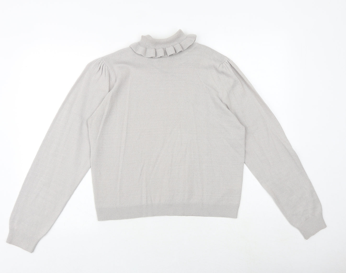 H&M Womens Grey Roll Neck Acrylic Pullover Jumper Size M