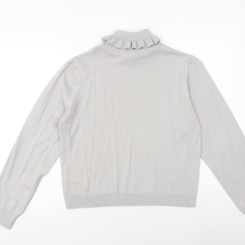 H&M Womens Grey Roll Neck Acrylic Pullover Jumper Size M