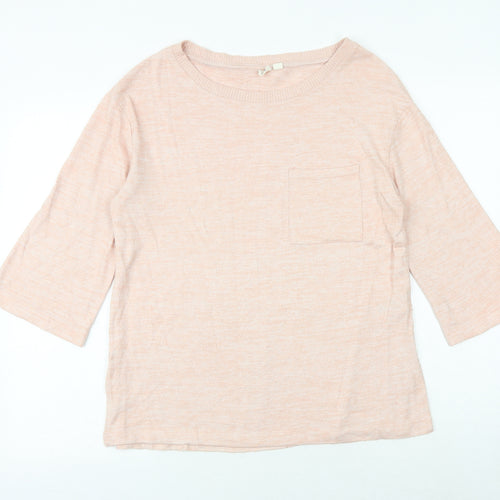 Gap Womens Orange Round Neck Polyester Pullover Jumper Size S